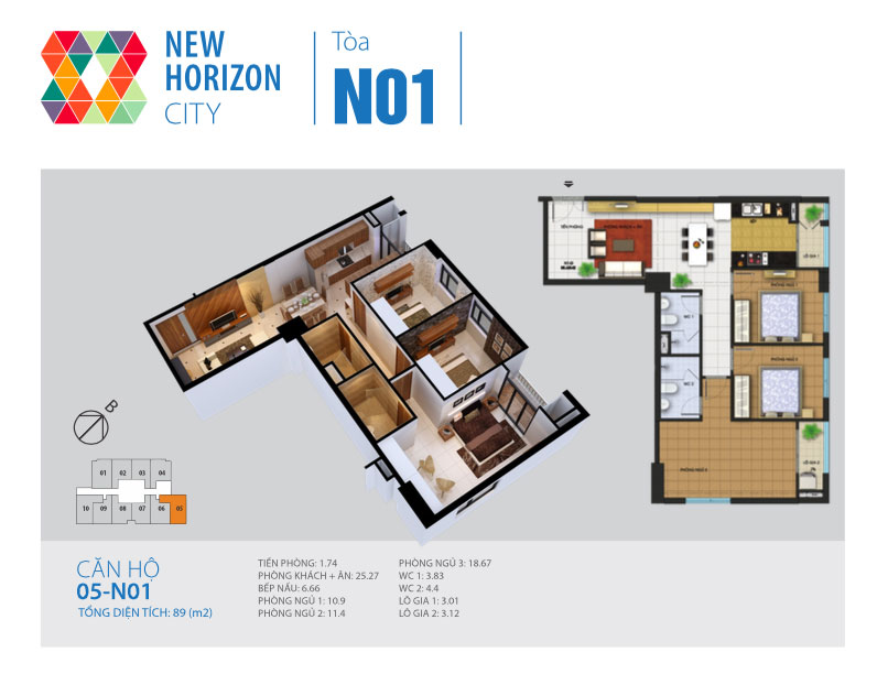 Chính chủ cần bán căn 3PN chung cư tại New Horizon City - 87 Lĩnh Nam