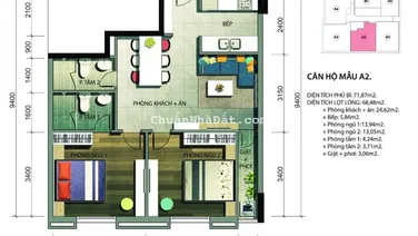 Bán căn hộ chung cư tại Samland Airport, 3,5 tỷ, 72m2, 2PN, 2WC Hướng ĐN