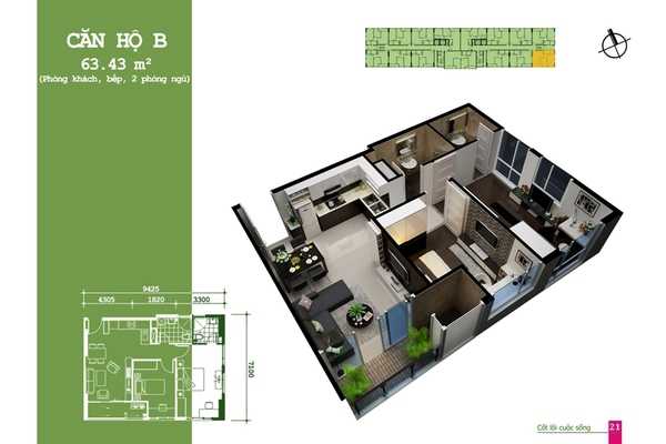 Cho thuê chung cư Hoa Sen đường Lạc Long Quân quận 11 có nội thất 2 phòng ngủ