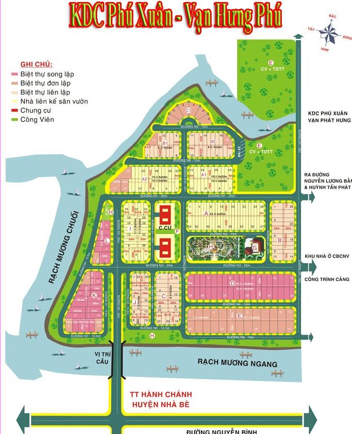 Đất nền KDC Phú Xuân - Vạn Hưng Phú DT 125m2 (5x25) giá chỉ 48tr/m2 vị trí kết nối ra đường 15 B