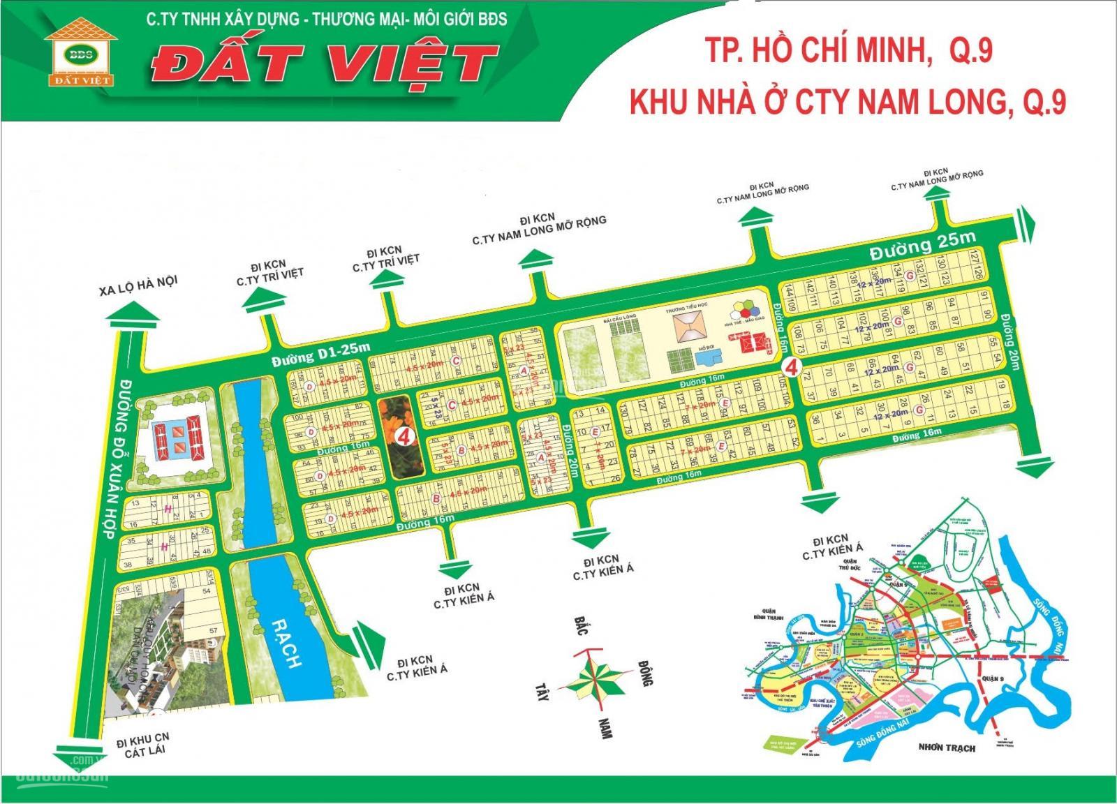 Bán nhanh 2 lô đất: 140m2 (7x20m), 90m2 (4,5x20m) KDC Nam Long TP. Thủ Đức (Q9), LH 0914 920 ***