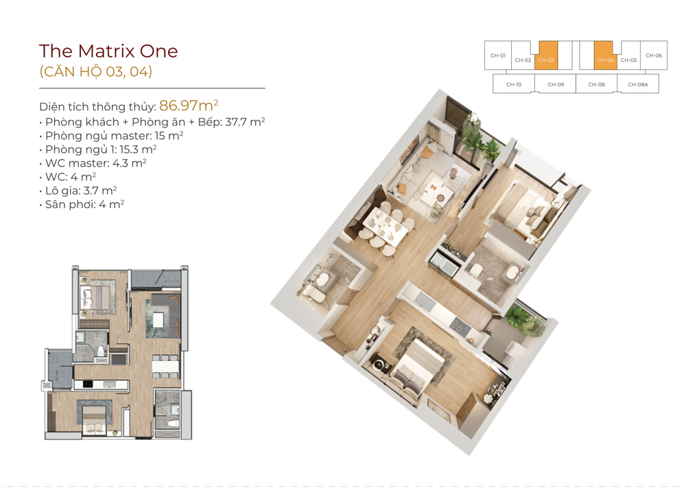 Bán căn hộ The Matrix One, Đông Bắc, 88m2, 9,8 tỷ giá siêu hời, đẹp, nhiều tiện ích