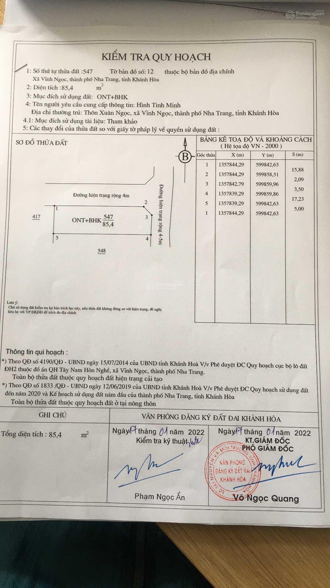 Đất Hòn Nghê Vĩnh Ngọc sát TĐC Hòn Thơm. Lô góc 2 mặt tiền