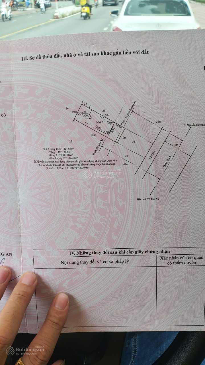 Bán đất thành phố Tân An - tỉnh Long An, mặt tiền Quốc Lộ 1A ngay đại học Kinh Tế Long An