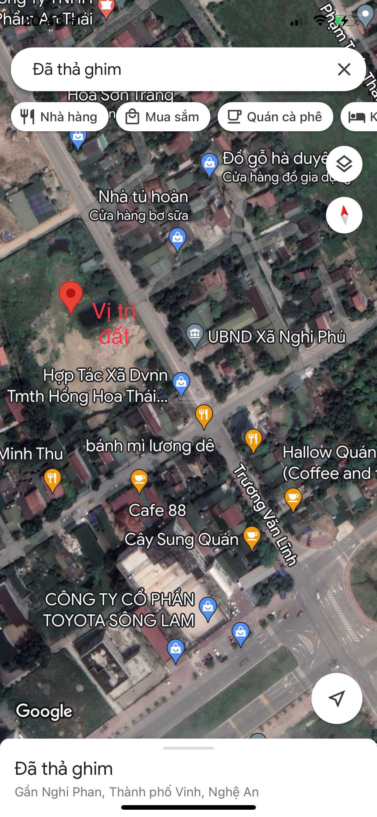 Bán đất lối 2 đường Trương Văn Lĩnh đối diện ủy ban Nghi Phú