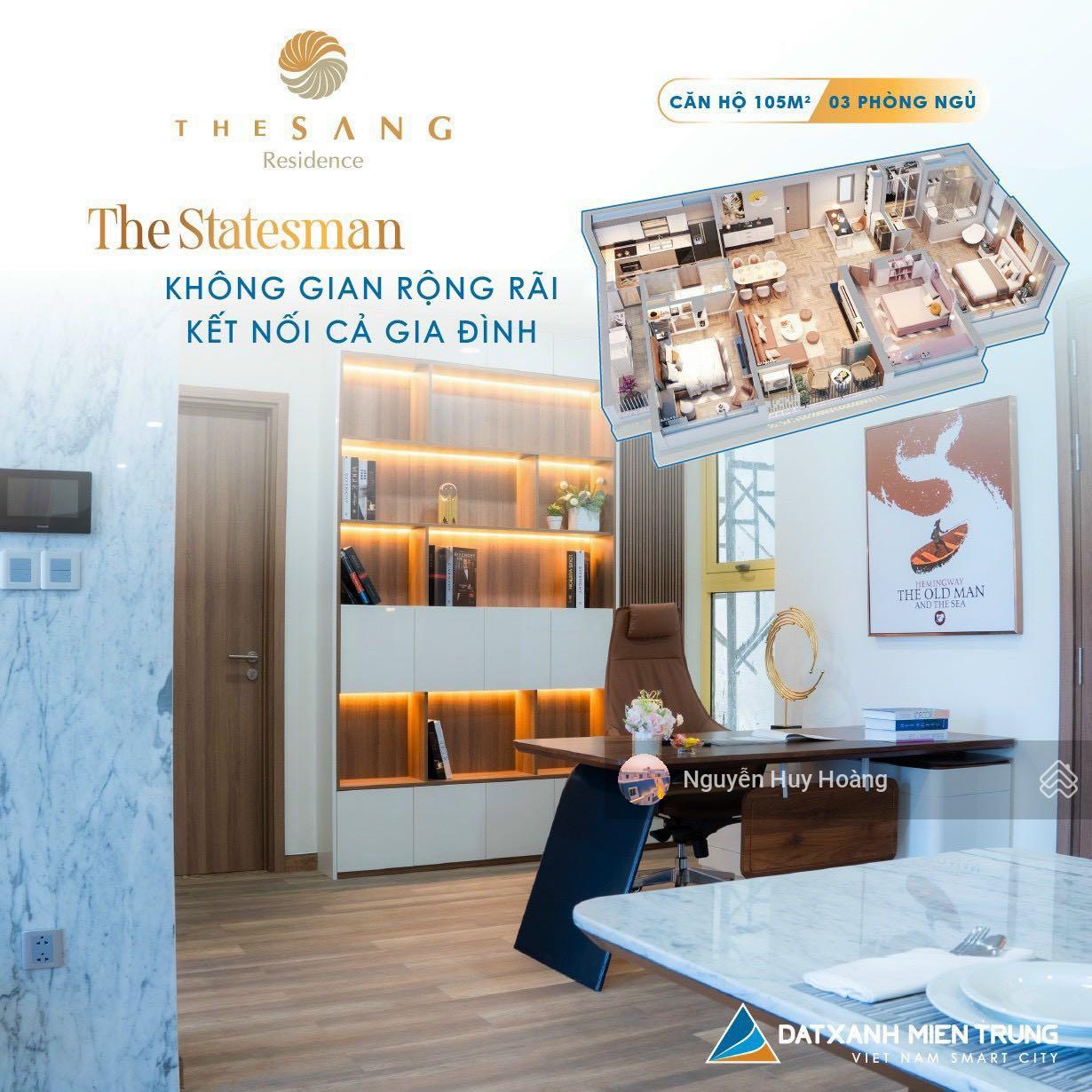 Căn hộ 3PN siêu hiếm - DT: 105,5m2 duy nhất view trực diện biển Mỹ Khê, bàn giao full nội thất