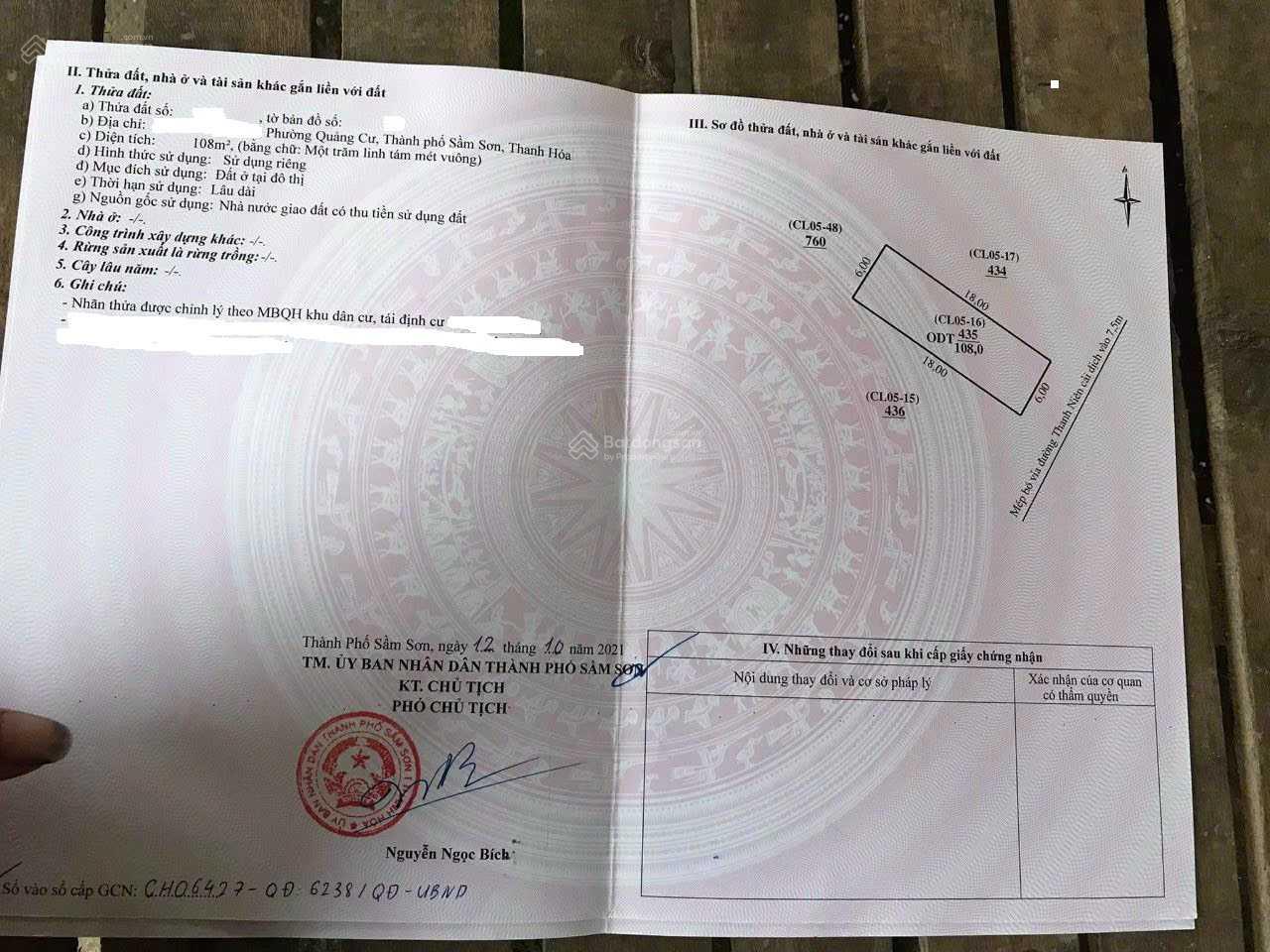 Bán lô đất mặt đường Thanh Niên Cảnh Dịch, khu phố Cường Thịnh, thành phố Sầm Sơn, Thanh Hoá