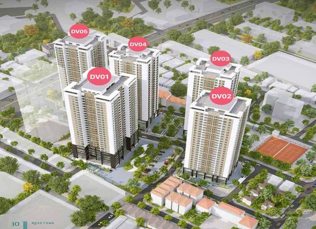 Cho thuê CC Rose Town, 79 Ngọc Hồi, Hoàng Liệt, Hoàng Mai, 3pn 2vs, 92m2, 13tr/th