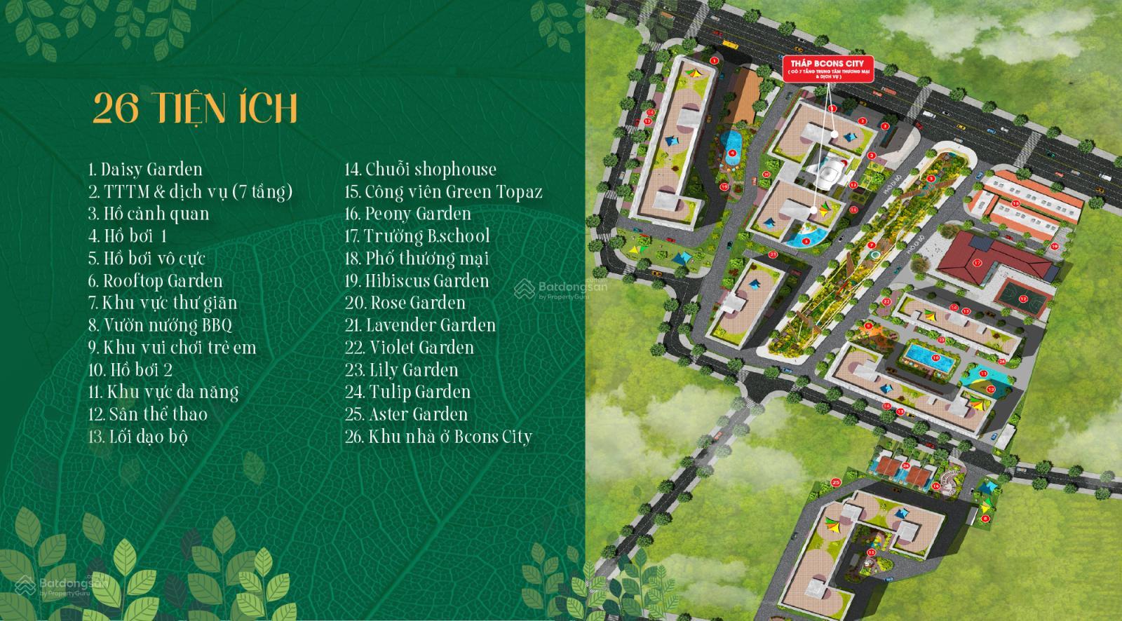 Bcons City chỉ 2tỷ450tr đã VAT. Chỉ thanh toán 750tr, ngân hàng cho vay 70%, sẵn hđ thuê 12-14tr/th