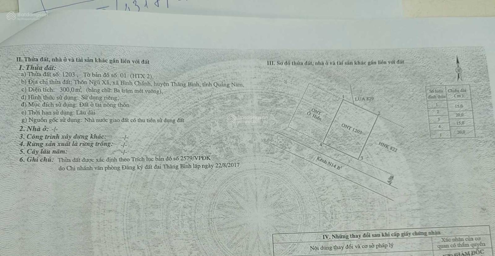 Cần bán nhanh lô DH xã Bình Chánh huyện Thăng Bình giá đầu tư chỉ 550tr