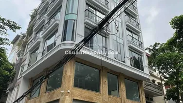 Cho thuê tòa nhà Trần Thái Tông - Dịch Vọng Hậu 100m2 MT 6m 6T nổi 1 hầm thông sàn. Giá 55tr/tháng