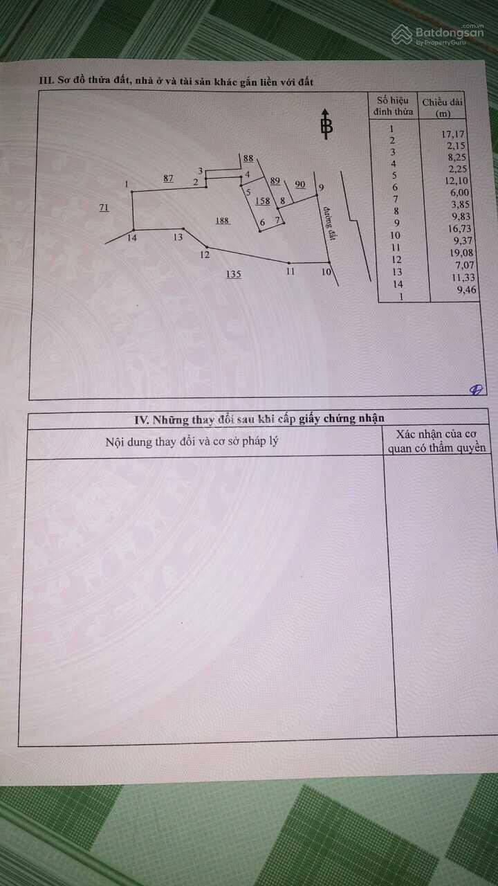 Ngộp-Cần bán gấp đất sau UBND xã Đại Phước, Nhơn Trạch, Đồng Nai, 561m2 (97m2 thổ cư), giá 14tr/m2