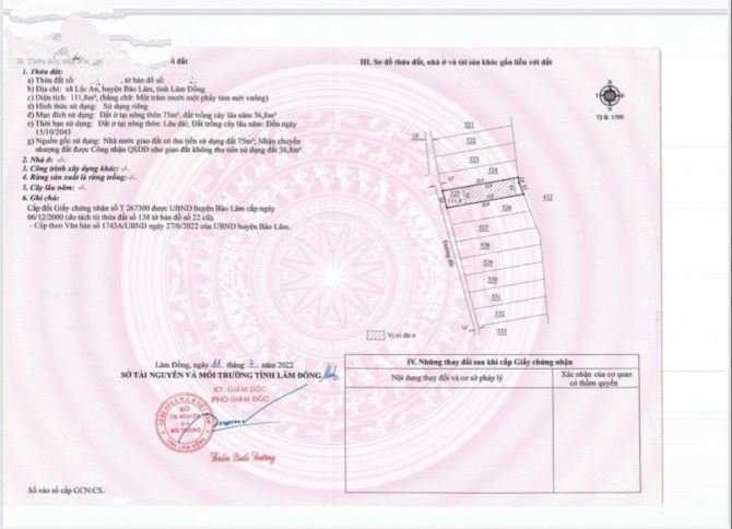 Đất sẵn thổ cư 111,8m2 tại xã Lộc An, huyện Bảo Lâm