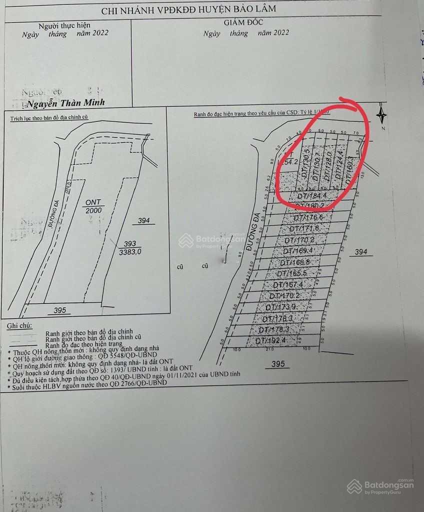 Bán gấp lô đất 186m2 sẵn 100m2 thổ cư xã Lộc An, Bảo Lâm, Lâm Đồng