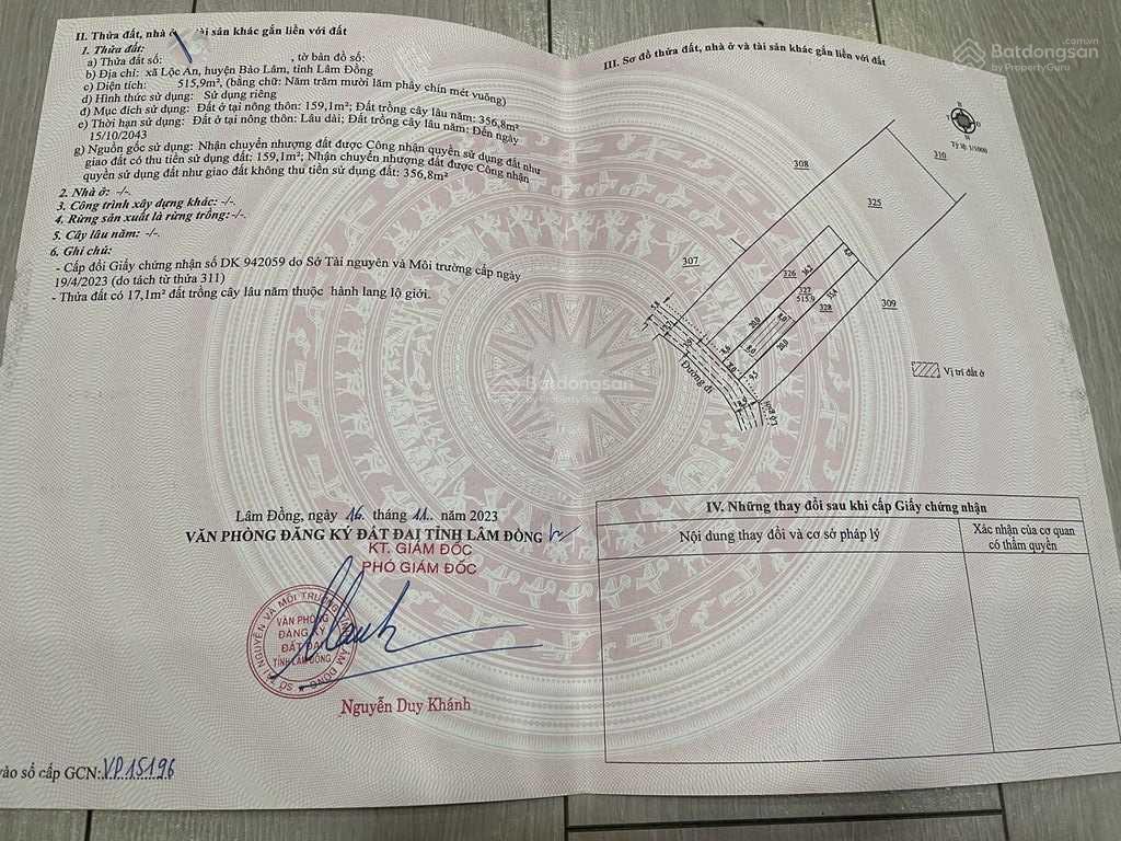 Ngộp bank cần bán nhanh lô đất thổ cư 515.9m2 xã Lộc An, Bảo Lâm, Lâm Đồng