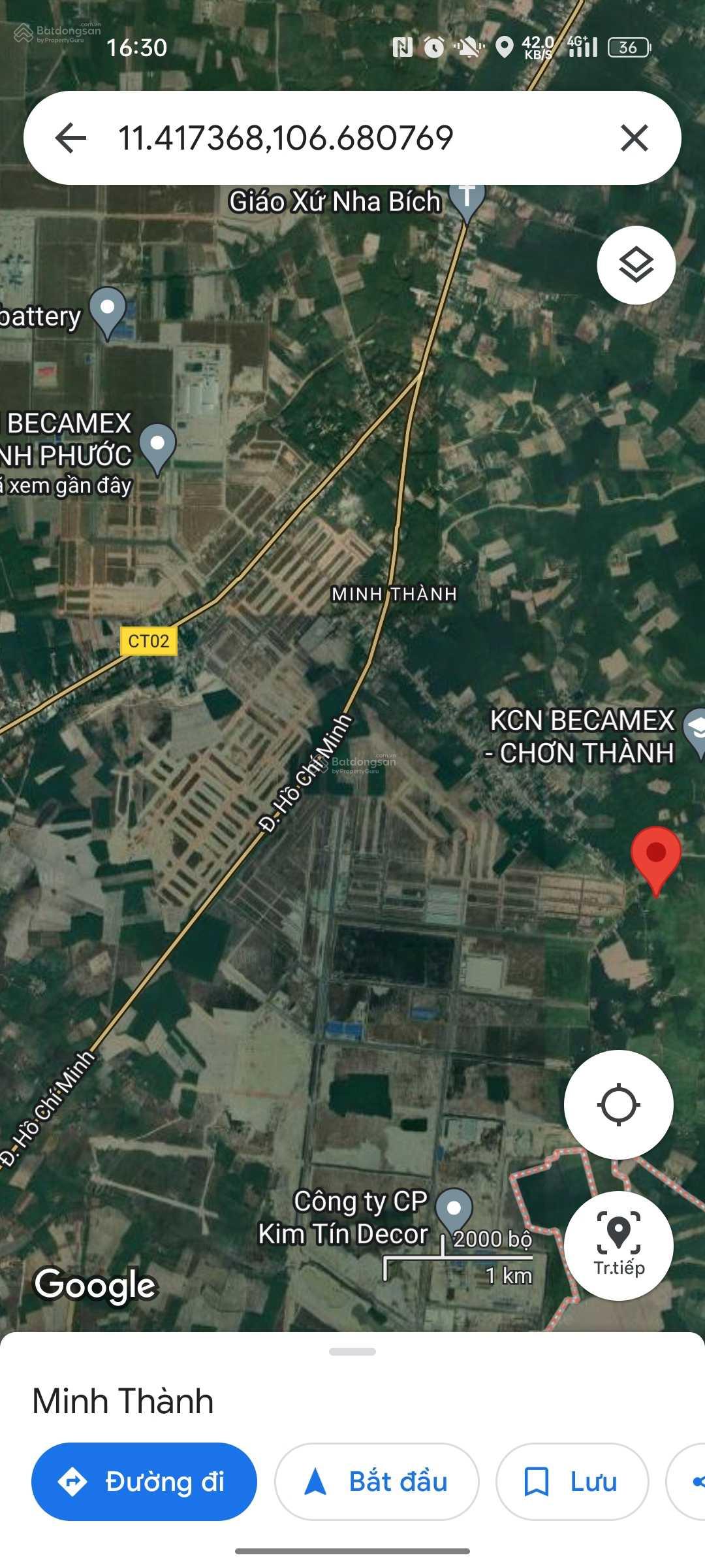 Bán gấp đất 816m2 nền hai mặt tiền ngay KCN Chơn Thành giá 620 tr ngang 35m