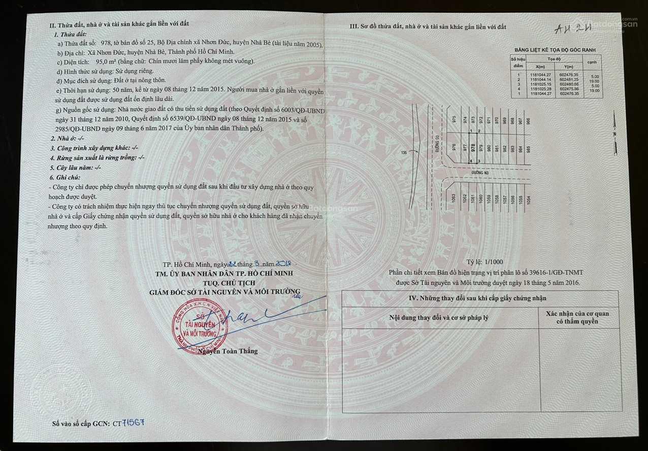 Nhơn Đức Vạn Phát Hưng chỉ 4,4 tỷ - DT 5x20m. Lô đất view công viên cạnh 3 trường ĐH 0906 459 ***