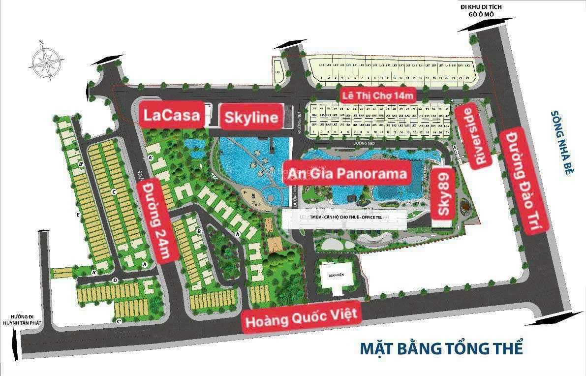 111 triệu/m2 - Diện tích 7 x 20m. Lô đất biệt thự có giá tốt nhất khu Lacasa Quận 7. LH 0906 459 ***