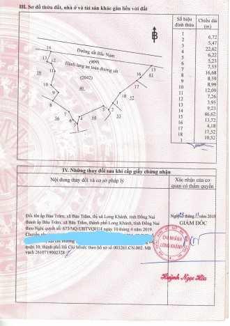 Bán đất chính chủ tại Bàu Trâm, sổ hồng riêng