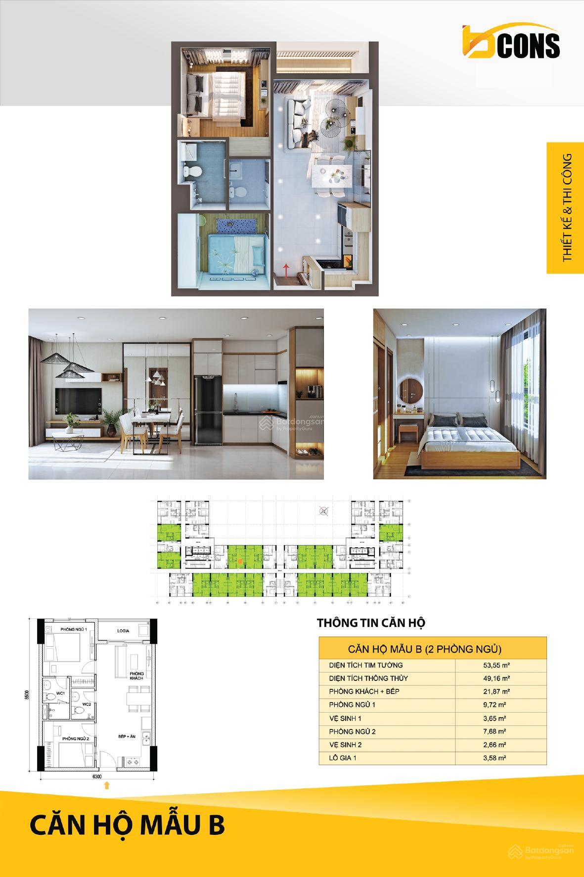 Bán nhanh căn 2PN, 2WC chung cư Bcons Miền Đông giá 2,060 tỷ bao sang tên, hỗ trợ vay tối đa