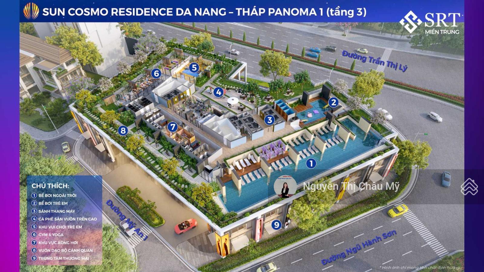 Căn hộ 3PN - Diện tích lớn 99.1m2 - Dự án Sun Cosmo - View sông - biển - Ms Châu Mỹ SRT