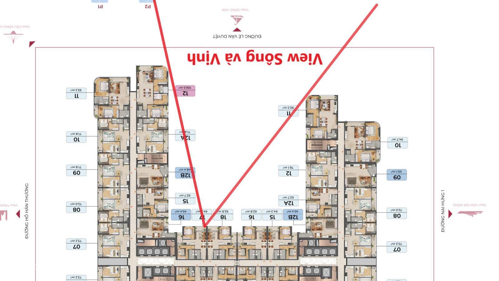 Cực hiếm - Căn hộ 2PN 64m2 tầng 23 Peninsula, view trực sông Hàn, Đà Nẵng - Ưu đãi