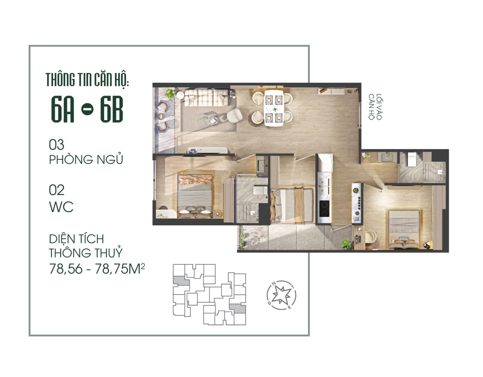Bán rẻ căn 3PN Fibonan 79m2 hỗ trợ LS 0% 12th, chiết khấu 4%, tặng ngay 90tr, cơ hội VF6