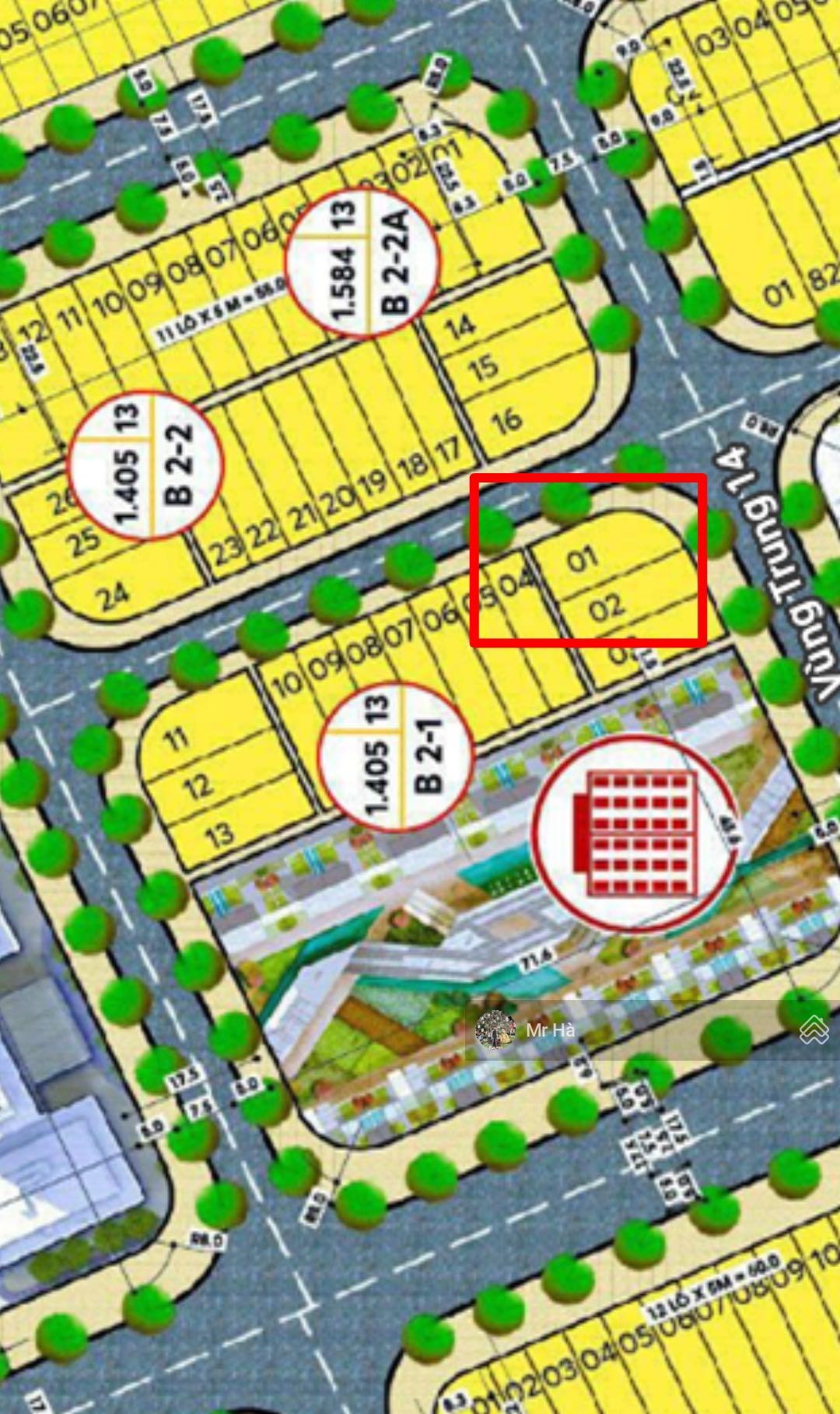 Bán lô góc 2 Mặt TBán lô góc 3 Mặt Tiền đường Vùng Trung 14 và Vùng Trung 12, khu đô thị Phú Mỹ An,