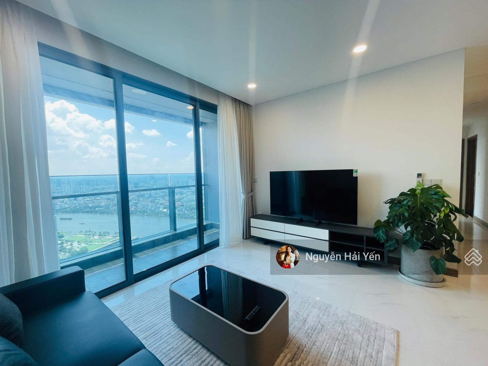 Hải Yến NAM MINH LAND- cho thuê căn hộ Sunwah Pearl 2 phòng ngủ + 1, tầng cao, giá 45tr đủ nội thất