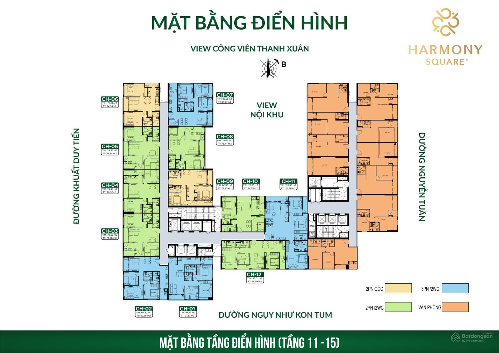 Bán căn 2pn tầng đẹp chung cư Harmony giá bán 5,5 tỷ bao phí sang tên LH: 0971 288 ***