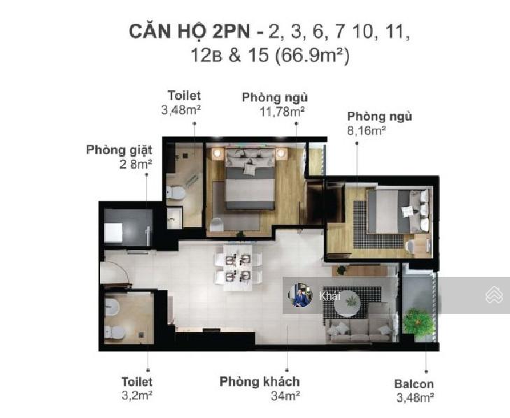 Bán 2PN block C, nhà mới bàn giao đầu năm 2024, có hỗ trợ vay NH, bớt lộc co KH thiện chí
