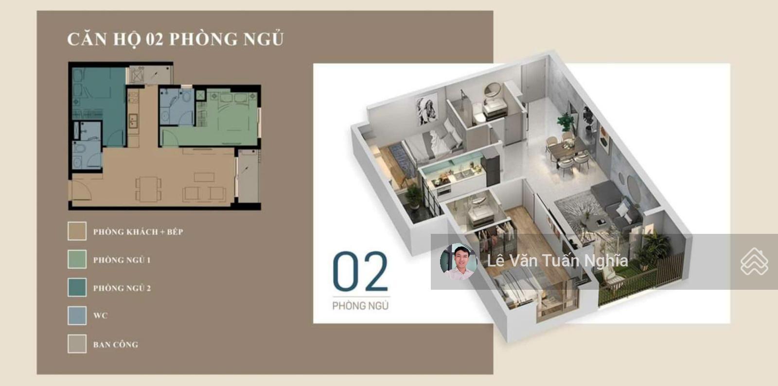 Tôi chính chủ cần bán căn 2PN - 2WC 69m2, giá chỉ 2 tỷ view sông Sài Gòn & phố đi bộ Bạch Đằng