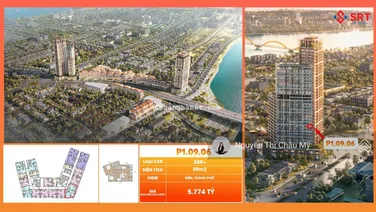 Căn hộ 3PN tầng cao 09 - Diện tích 89m2 - Gía vay 5,474 tỷ- Trục cầu Trần Thị Lý - Ms Châu Mỹ
