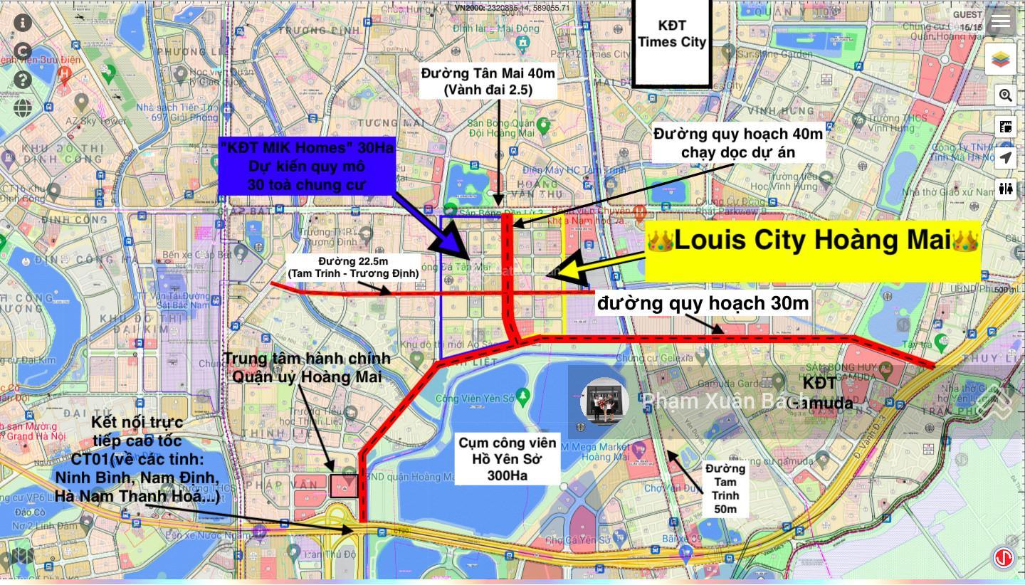 Bán căn view hồ vip nhất Louis City, DT 115m2, hướng Nam, đường 30m đang KD sầm uất LH: 0982 801 ***