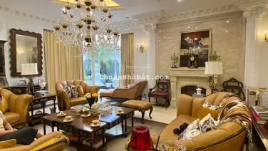 Bán biệt thự 300m2, 4T, mặt tiền 13m mặt đường Trần Thủ Độ, KĐT Pháp Vân. Full nội thất luxury