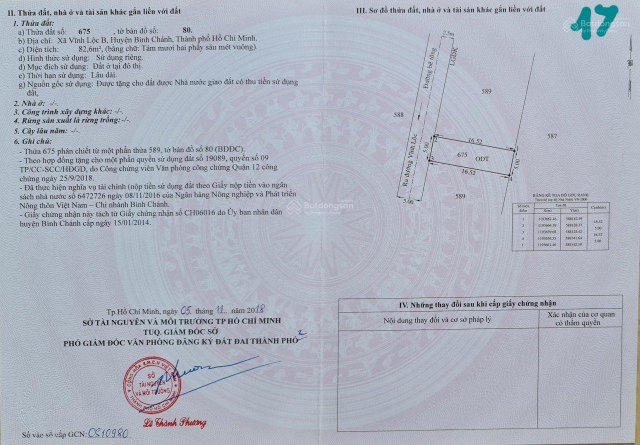 Bán gấp đất nền Vĩnh Lộc, 3 tỷ, 82.6m2 hàng hot