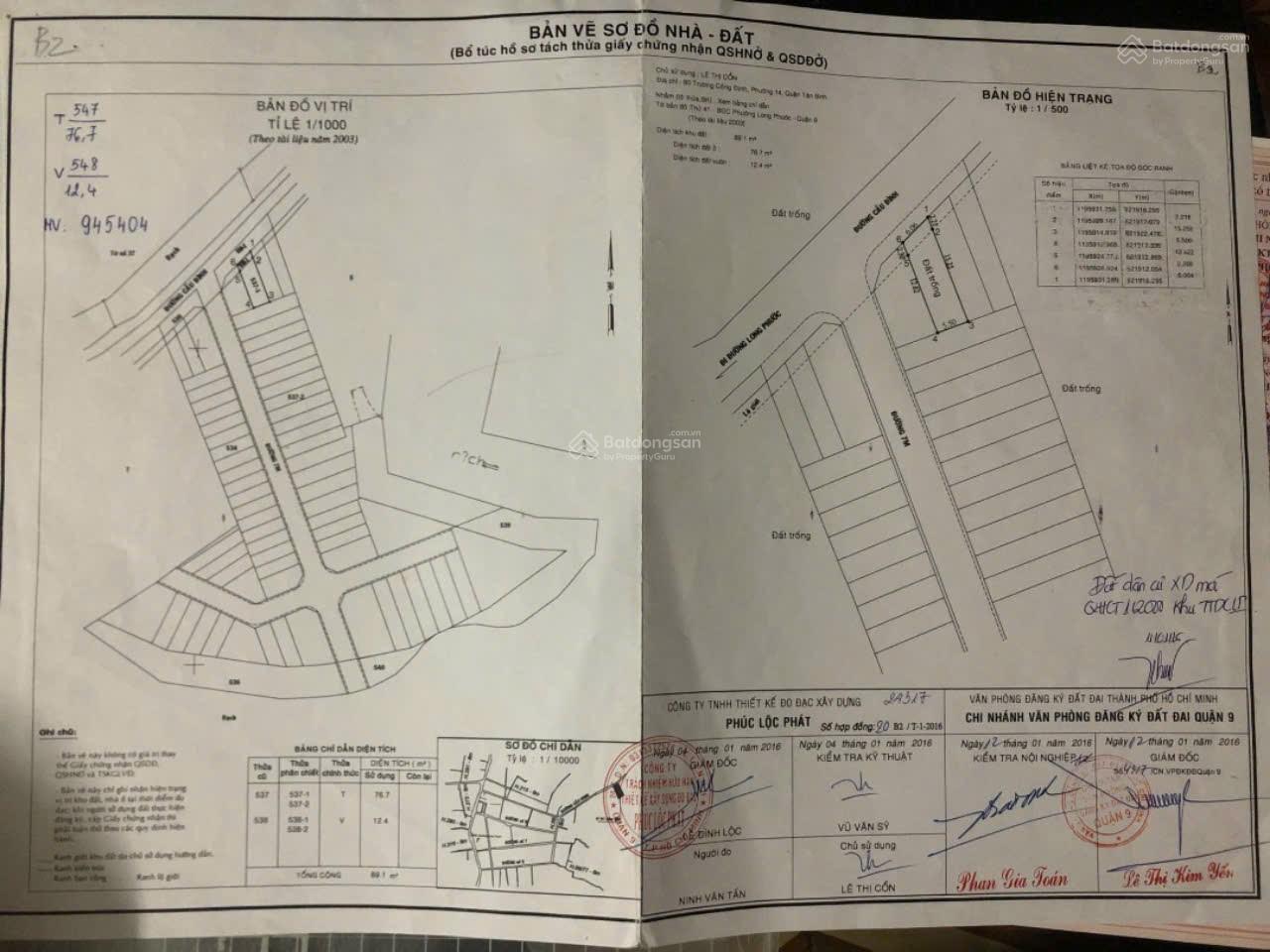 Cần bán 89m2 (5,5x17) đất mặt tiền đường Cầu Đình, P Long Phước, Tp Thủ Đức, TP HCM giá tốt