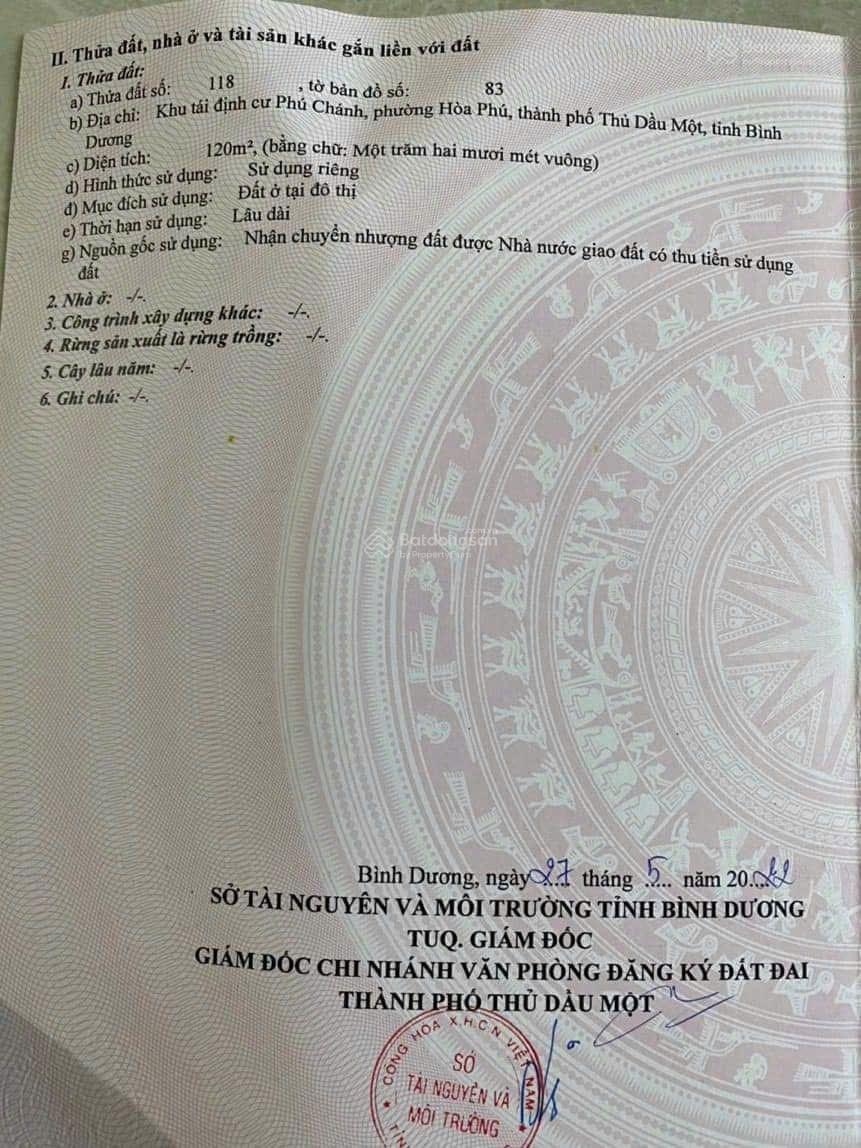 Bán đất đường số 50 khu TĐC Phú Chánh B 6x20 , 5x30 kế bên trung tâm thương mại TP Mới giá tốt nhất