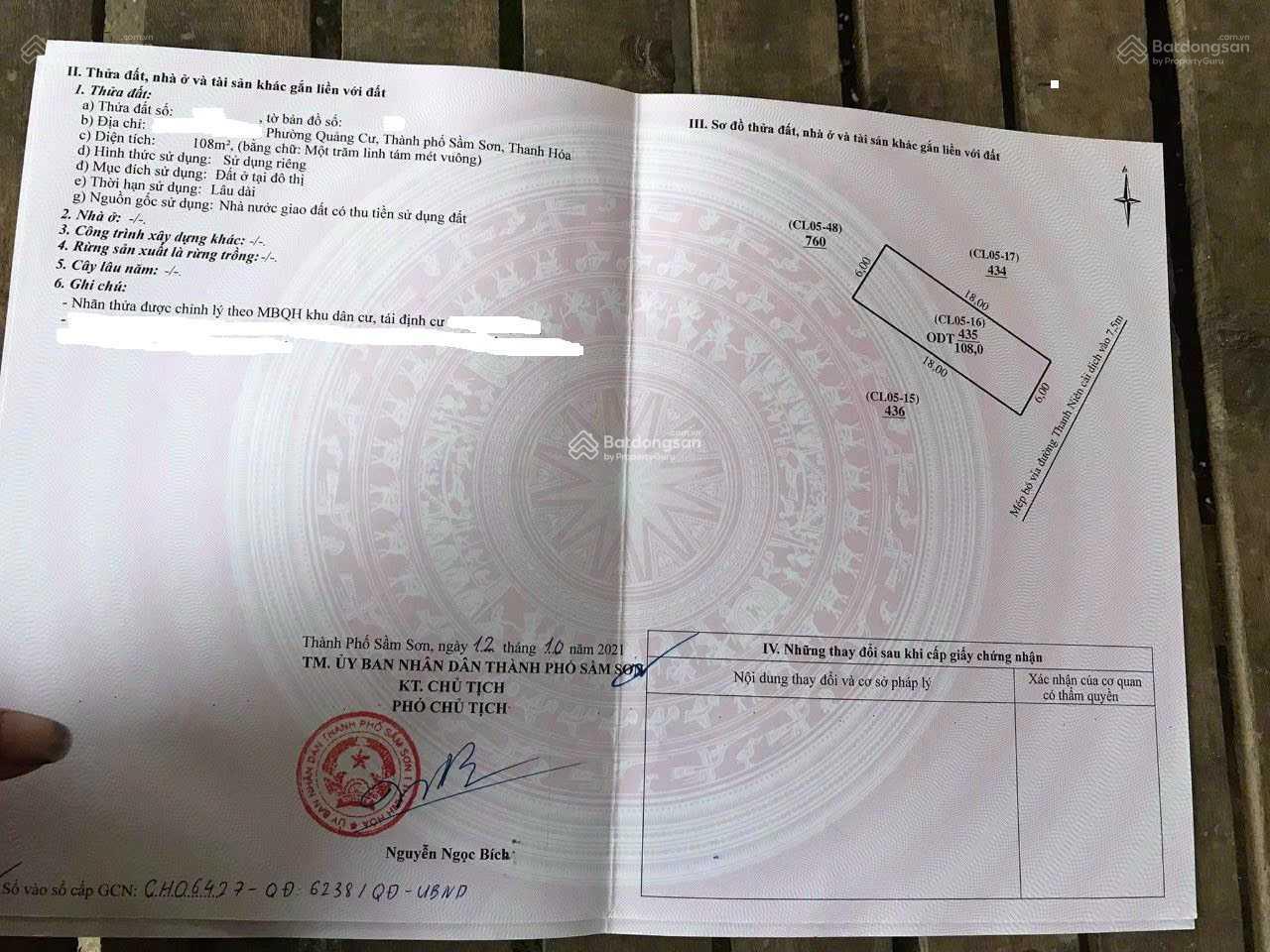Bán lô đất mặt đường Thanh Niên Cảnh Dịch, khu phố Cường Thịnh, thành phố Sầm Sơn, Thanh Hoá