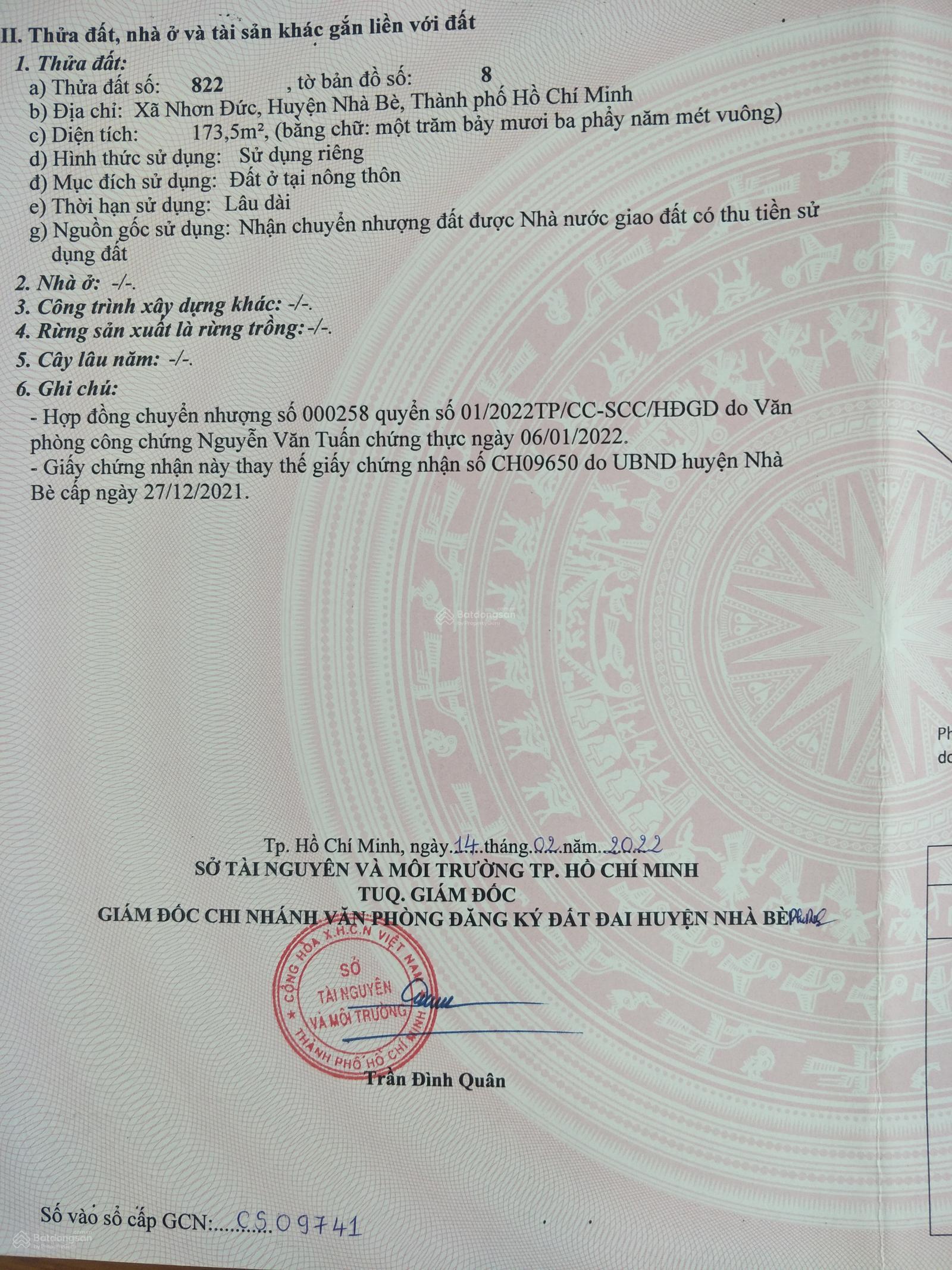 Bán đất thổ cư đã có sổ, lô góc, 9x22m, giá 55tr/m2