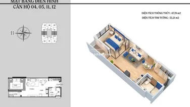 Cần bán căn hộ cao cấp 1PN ban công hướng Nam dự án BRG Hilton Hải Phòng