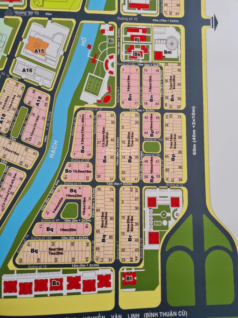 Bán gấp lô đất nhà phố KDC 13B Conic, đối diện công viên. 7x19m sổ hồng. Giá 8,15 tỷ