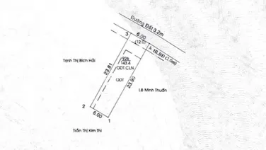 Bán đất hẻm 269 đường Nguyễn Thị Minh Khai. P. Phú Hoà. DT: 144m2 (6x24) thổ cư 95m2. Giá: 2,75 tỷ