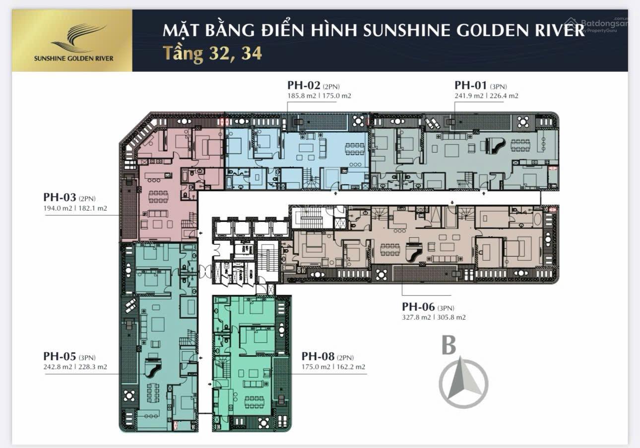 Bán Penhouse Sunshine Golden River, 55 tỷ, 548m2, giá tốt tại Phú Thượng, Tây Hồ, Hà Nội