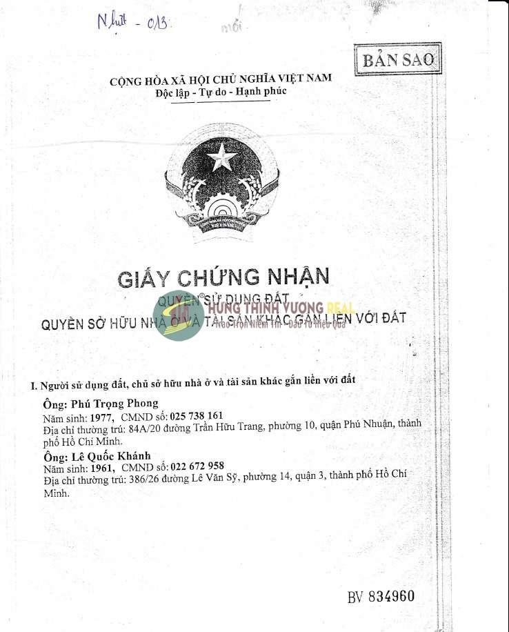 Bán nhà 111 Nguyễn Phi Khanh, Tân Định, Quận 1, HCM, gía 39 tỷ, DT 6x16m cn 96m2
