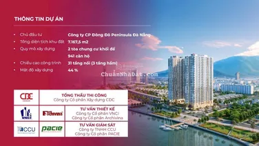 Căn độc quyền 2PN 2WC tầng trung view sông Hàn - Dự án căn hộ cao cấp Peninsula Đà Nẵng