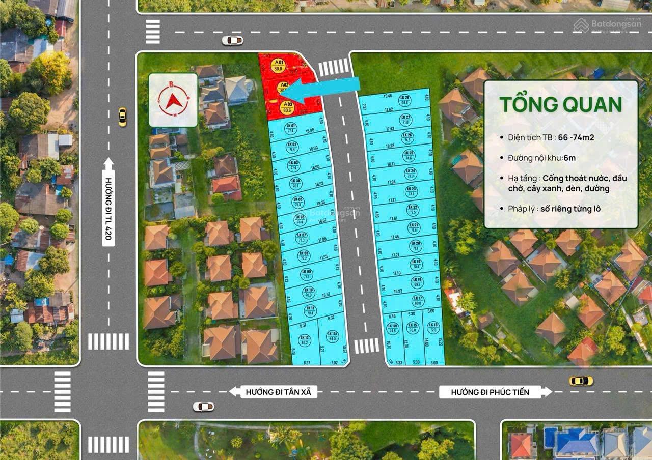 Cần tiền bán nhanh mảnh đất 80m Full thổ cư đường thông đường rộng 6m