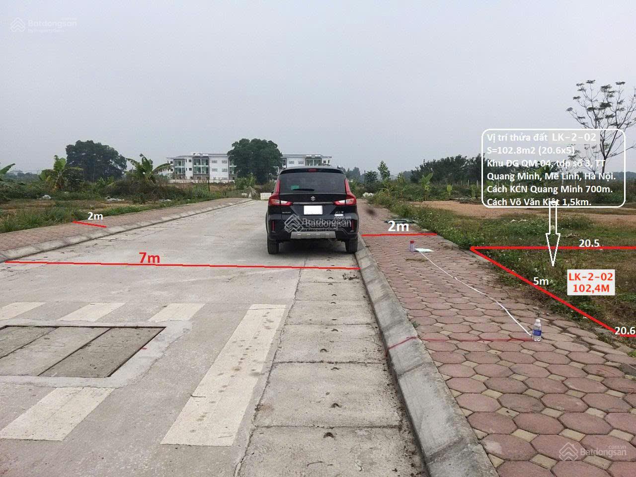 Bán đất đấu giá tổ 3, thị trấn Quang Minh cơ hội đầu tư sinh lời cao 102,4m2 mặt tiền 5m