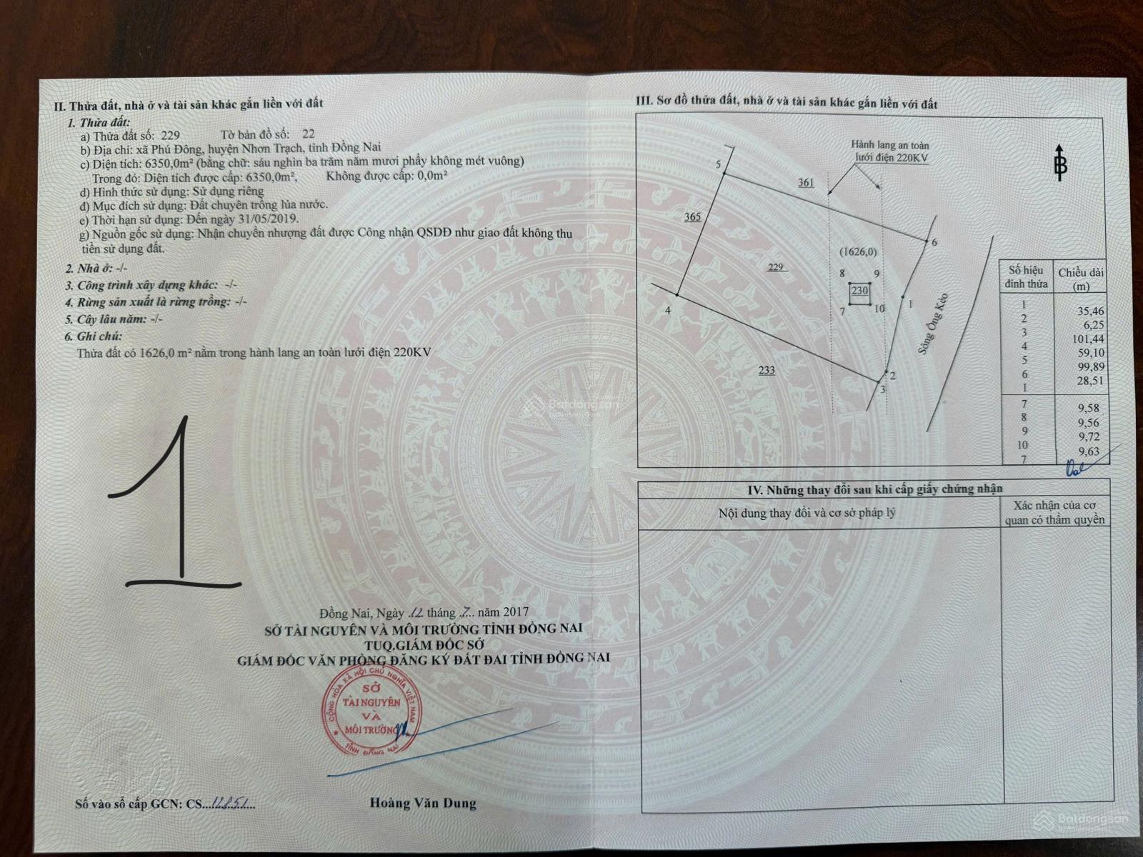 Giảm giá đầu tư bán nhanh 1tr9/m2, xã Phú Đông (MT sông Ông Kèo và đường QH Cát Lái) Nhơn Trạch