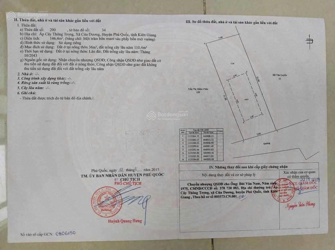 Bán 146m2 hẻm đường Cây Thông Trong, mặt tiền rộng 7m cực đẹp, sổ đỏ sẵn 36m2 đất ở, chỉ 1,8 tỷ